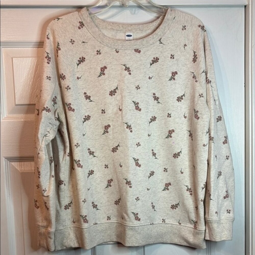 Floral Print off-white Old Navy Sweatshirt Size L